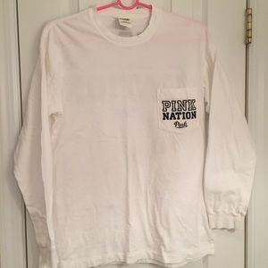 VS PINK Long Sleeve White Tee